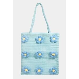 Knitted Flower Tote Bag